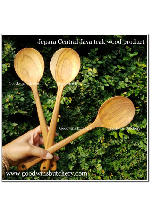 Jepara teakwood WOODEN SPATULA OVAL SHAPE sodet sutil centong kayu jati 31x7cm